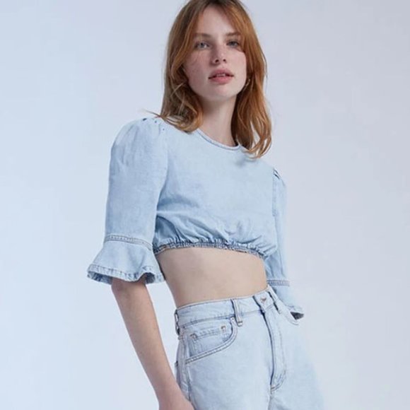 WEWOREWHAT Denim Crop Top - Picture 3 of 4